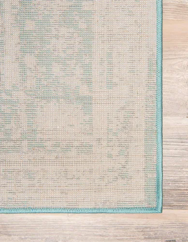 Miniatura 9 de Unique Loom, colección Sofía - Alfombra de la colección Salle Garnier (4' 1" x 6' 1", turquesa/azul, rectangular)