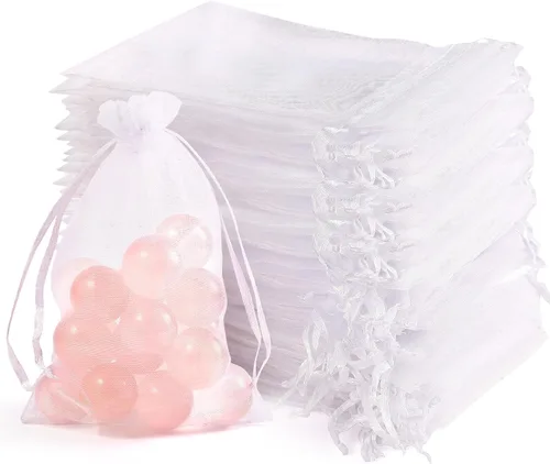 Miniatura 6 de EdgeXcel 120 bolsas de organza de 4 x 6 pulgadas para regalos pequeños - Bolsa de malla premium con cordón para recuerdos de bodas y fiestas, joyas