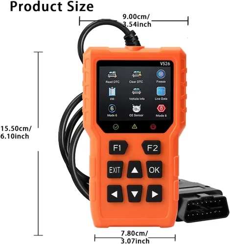 Miniatura 8 de Herramienta de diagnóstico del escáner V526 OBD2, herramienta de escáner de código de falla de luz del motor de borrado de verificación, DTC, flujo