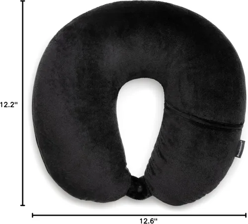 Miniatura 8 de Brookstone Microbead - Almohada para el cuello, súper suave, acogedora y ligera, almohada de viaje de felpa con bolsillo para teléfono