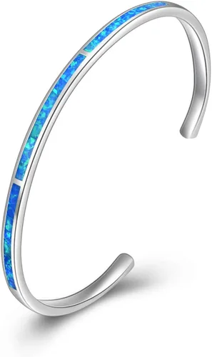WINNICACA Regalos para el día de la madre, pulsera de ópalo para mujer, hipoalergénica, joyería inspiradora de plata de ley, regalos de graduación