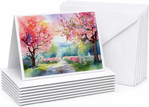 Miniatura 26 de Caroline's Treasures DAC1709GCA7P - Tarjetas de felicitación y sobres de arándanos de Texas en acuarela, paquete de 8 tarjetas en blanco con sobres
