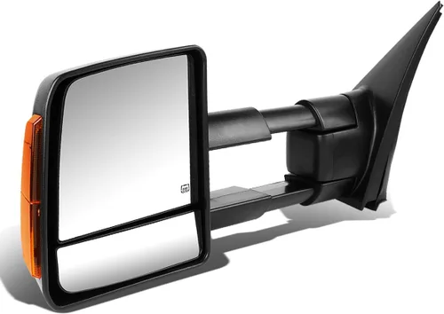 DNA Motoring TWM-038-T888-BK-AM-L Espejo de remolque lateral izquierdo compatible con Tundra 07-16, con calefacción eléctrica + espejo de luz