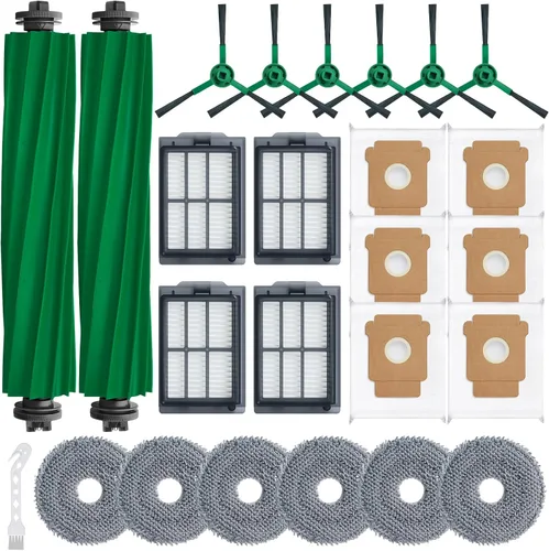 Plus 405 Combo Piezas de repuesto para Roomba Plus 405 Combo Plus 505/507Combo Robot Aspirador Piezas con 2 cepillos de rodillo, 4 HEAP, 6 Mops, 6