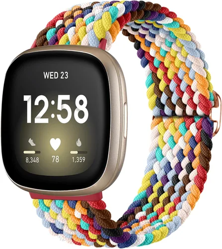 Miniatura 23 de Maledan Banda elástica trenzada compatible con Fitbit Sense/Versa 3/4 y Sense 2, correa elástica suave para reloj inteligente, accesorio