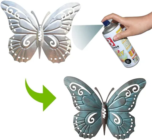 Miniatura 2 de Superdream Arte decorativo de pared decorativo de mariposa de metal 3D inspirado en la naturaleza para colgar en interiores o exteriores