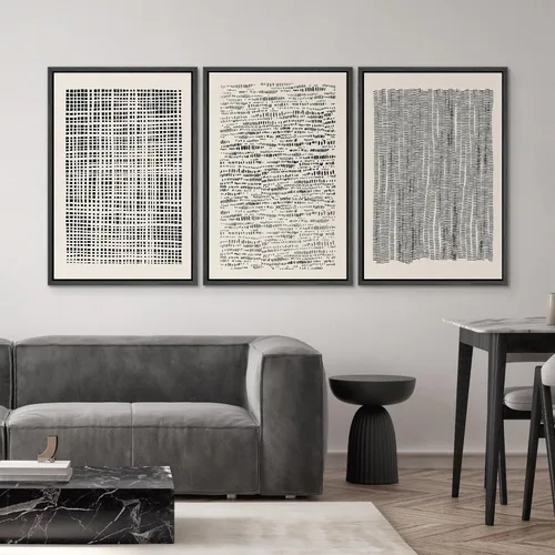 Miniatura 395 de SIGNWIN Lienzo enmarcado para pared, arte con pinceladas de flujo neutro en tonos beige abstractos, ilustraciones, arte moderno, decorativo