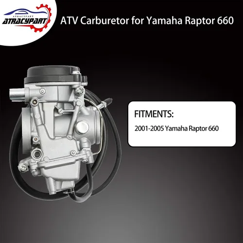 Miniatura 3 de Carburador de reemplazo compatible con Yamaha Raptor 660 660R YFM660 YFM 660R ATV Quad Carb 2001 2002 2003 2004 2005 Reemplaza 5LP-14900-00-00