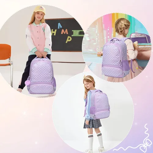 Miniatura 54 de Juego de mochila para niñas con diseño de unicornio, mochila escolar para niños, mochila para libros para niñas, set 3 en 1, regreso a clases