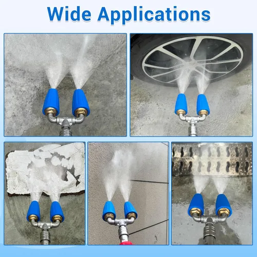 Miniatura 6 de Lavadora a presión con boquilla turbo doble, boquilla turbo giratoria de 360° con conector rápido de 1/4 pulgadas, boquilla doble turbo de orificio