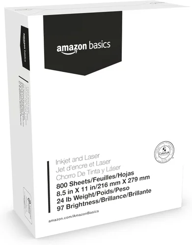 Miniatura 9 de Amazon Basics - Papel de copia multipropósito para impresora (blanco brillante 96, 8.5 x 11 pulgadas, 1 resma (500 hojas)
