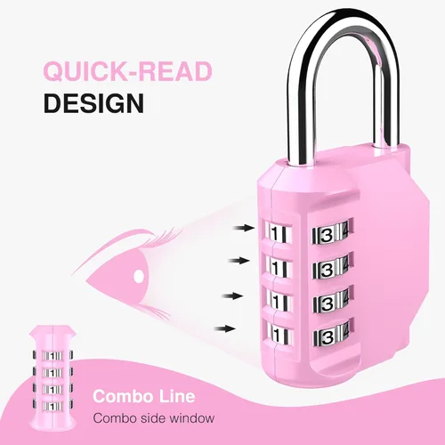 Miniatura 3 de Puroma - Candado impermeable de combinación de 4 dígitos, para intemperie, para casillero escolar o deportivo, valla, caja de herramientas, puerta