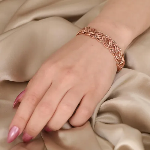 Miniatura 18 de Handmade Elegant Copper Bracelet for Women - Pure Copper Bracelet for Pain Relief and Stress Relief - Adjustable Entwisted Copper Bracelet to Fit