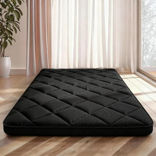 CypherX Tapete de futón japonés de 4 pulgadas de grosor, tamaño individual, 39 x 80 pulgadas, 5 capas de tatami japonés, cama plegable y enrollable