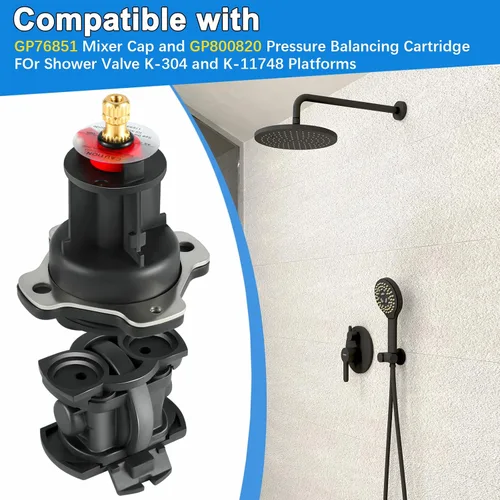 Miniatura 5 de Kit de tapa de mezclador y unidad de equilibrio de presión GP876851, compatible con válvulas de ducha Kohler K-304 y K-11748, kit de reparación