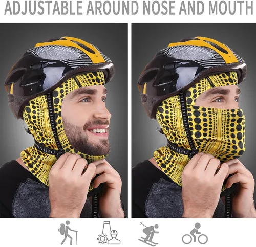 Miniatura 3 de Achiou - Pasamontañas, máscara facial, para hombres o mujeres, máscara de cara completa con capucha, para nieve, motocicleta, correr, clima frío