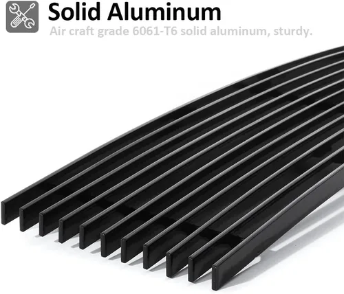 Miniatura 5 de Insertos de parrilla compatibles con F150 2009-2014, parrilla frontal de aluminio macizo billet (negro)