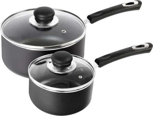 Miniatura 11 de Utopia Kitchen Juego de cacerolas antiadherentes, 1 cuarto y 2 cuartos de galón, tapa de vidrio, uso multiusos para el hogar, cocina o restaurante