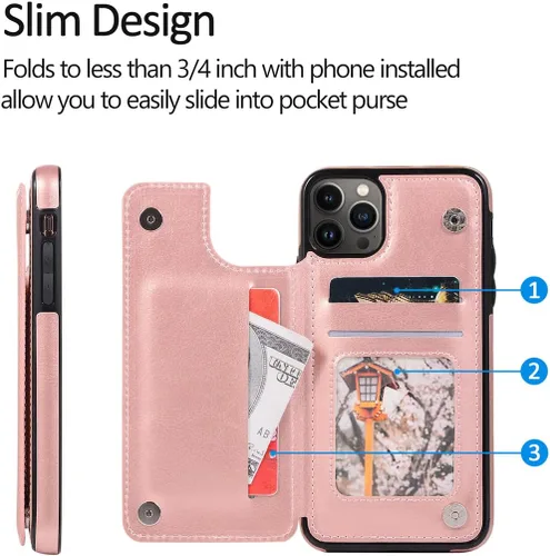 Miniatura 4 de Funda personalizada para iPhone 17 Air 16 15 14 13 12 Pro Max 11 mini Xr Xs X 7 8 Plus SE 2020 2022 6s 6, piel sintética suave, cartera magnética
