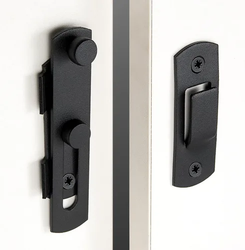Miniatura 4 de INIRET Pestillos para Puerta de Granero, 3.93" x 2.75" Acero Inoxidable Negro Mate, Pestillo de Puerta de Granero con Bisagra