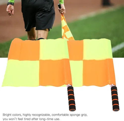 Miniatura 7 de 2 banderas de árbitro de linesman bandera de mano de fútbol linesman banderas con bolsa para eventos deportivos, fútbol, voleibol, pista de fútbol