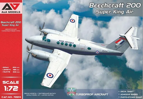 Miniatura 2 de AAModels 7224-1/72 Beechcraft 200 "Super King Air Scale Kit de modelo de plástico