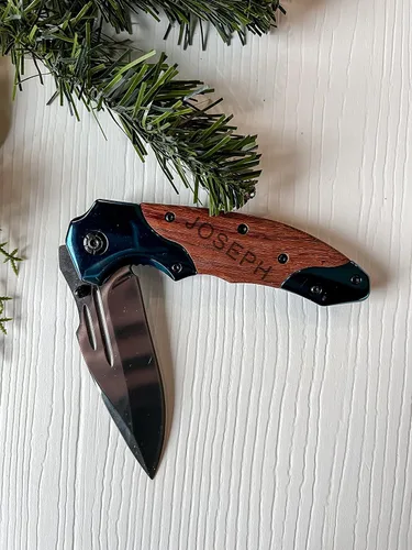 Miniatura 6 de Navaja de bolsillo de regalo para hombres y él, personalizada grabada, idea de amor para papá, novio, padrinos de boda, esposo, hijo, día del padre