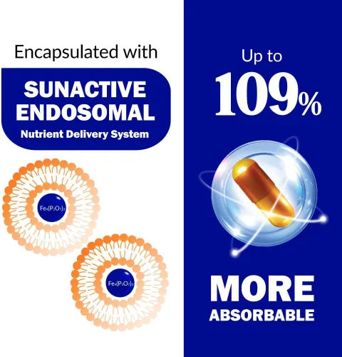 Miniatura 3 de LABO Nutrition Femme Iron Endosomal SunActive, suplemento de hierro no irritante de 15 mg para constructor de sangre, vegano, suave, sin regusto