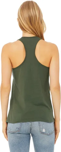 Miniatura 2 de Bella Canvas Camiseta sin mangas 6008 con espalda cruzada para mujer, Verde(Military Green)