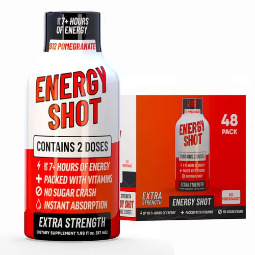 Miniatura 12 de Blue Raspberry Extra Strength Energy Shot 12 unidades – 260 mg de cafeína natural B12 B6 – Apoyo de energía y enfoque – 2 porciones sin azúcar Té
