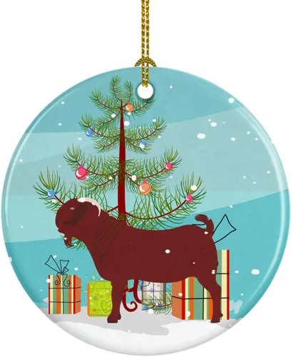 Miniatura 70 de Caroline's Treasures Adorno de cerámica de Navidad pintado o de codorniz chino, decoración colgante de árbol de Navidad verde azulado para el hogar