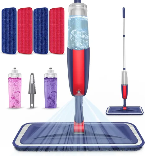Miniatura 9 de Trapeadores húmedos en aerosol para limpieza de suelos de madera dura: mopa MEXERRIS con 3 almohadillas lavables para Swiffer Powermop - Trapeador