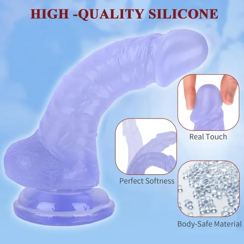 Miniatura 5 de Consolador sexual realista de 7 pulgadas, consolador suave con eje curvado para estimulación del punto G vaginal, material seguro para el cuerpo
