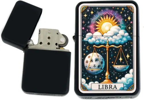 Miniatura 17 de Signos del zodiaco, símbolos del horóscopo, colección de iconos de astrología, infinito negro mate a prueba de viento, encendedores (Virgo) - Regalo