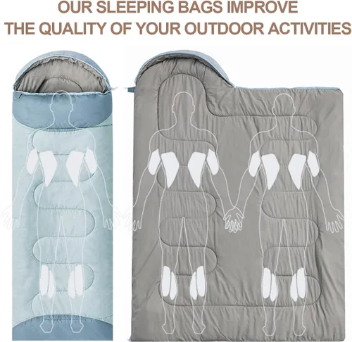 Miniatura 6 de Saco de dormir de 0 grados para adultos, compacto, ligero, para clima frío, para 2-3 estaciones, camping, mochilero, se adapta a 5°F ~ 50°F, 4.3