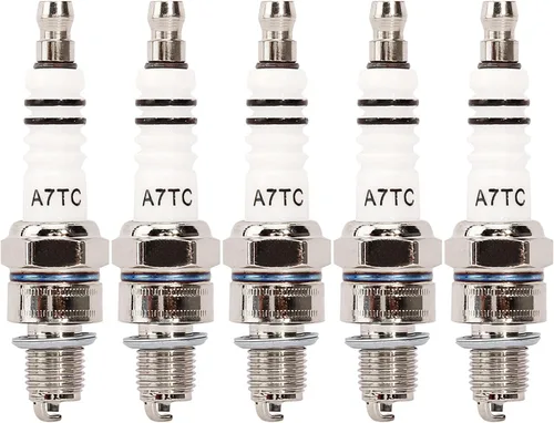 5 piezas de bujía A7TC compatibles con GY6 50cc-70cc 90cc 110cc 125cc 150cc ATV Scooter Pit Dirt Mini Bike Moped Go Kart Quad Chino C7HA CR5HSA