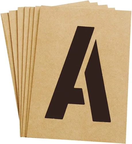 Miniatura 5 de HY-KO Products ST-1 Plantillas de números y letras, 1 pulgada, color marrón