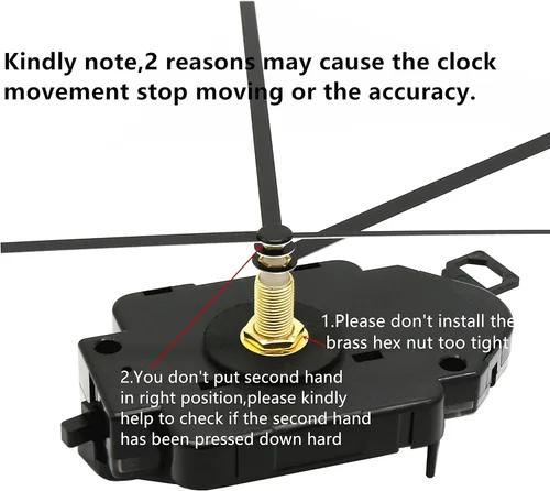 Miniatura 8 de Original Youngtown #12888D2C, kits de accesorios de movimiento para reloj tipo péndulo, de cuarzo, ancho de dial máximo: 1/2 pulgada, largo total
