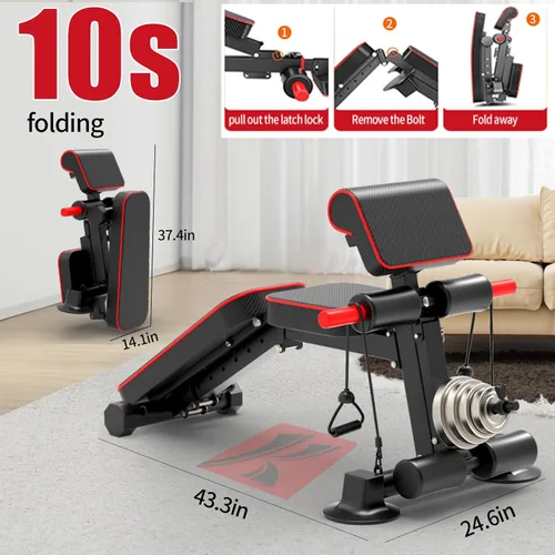 Miniatura 4 de K KiNGKANG Adjustable Weight Bench,1050 lbs Foldable Workout Bench with 8 Back Positions, Incline Decline Flat Exercise Bench for Home Gym Full Body