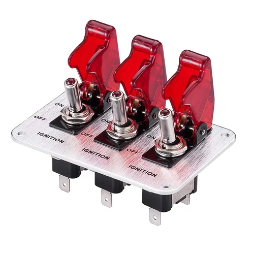 Miniatura 8 de DC 12 V set de interruptores con indicador LED para autos de carrera, Azul