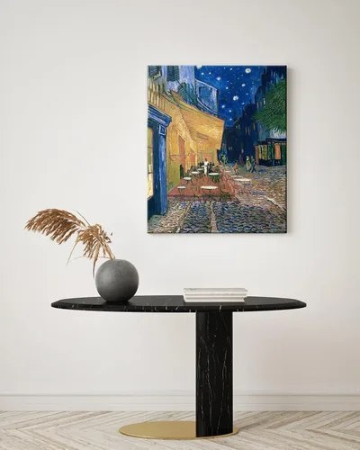 Miniatura 4 de Wieco Art V0060 reproducción al óleo del cuadro "Terraza de café por la noche", de Vincent Van Gogh. Pintura en lienzo Giclee, para decorar