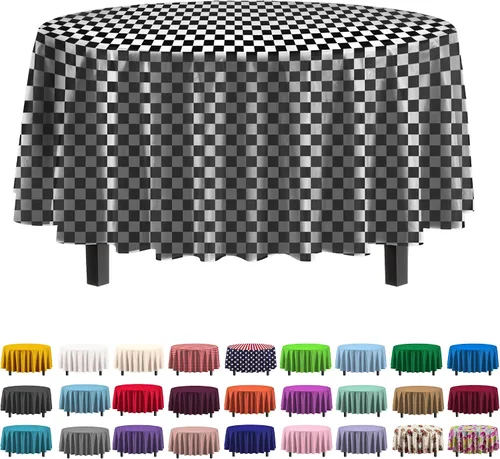 Miniatura 17 de Party Solids Paquete de 6 manteles de plástico prémium de 54 pulgadas x 108 pulgadas. Cubierta de mesa rectangular de plástico - Aqua
