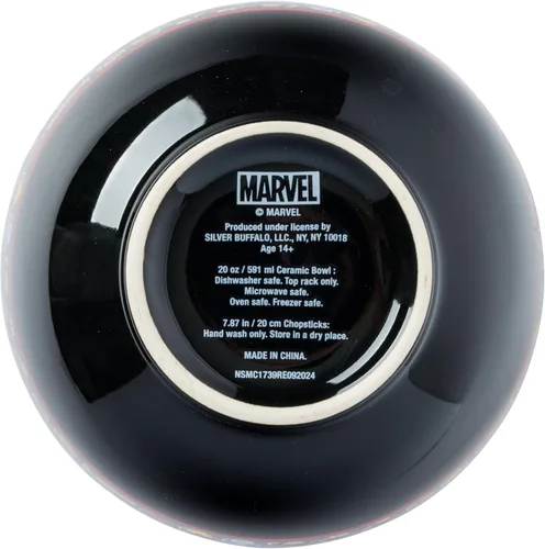 Miniatura 6 de Silver Buffalo Marvel Vengadores Iron Man, Capitán América, Spider-Man, Thor, Black Widow, Falcon, Hawkeye, Daredevil Tazón de Cerámica para Ramen
