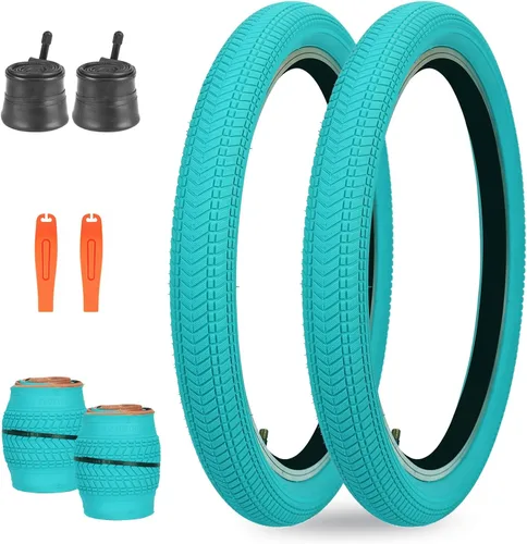 Miniatura 21 de Neumático de bicicleta de 14, 16, 20, 24, 26 x 2.125, paquete de 2 neumáticos de bicicleta para niños, neumáticos de repuesto plegables para la Rojo