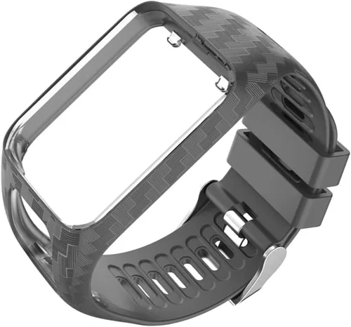 Miniatura 4 de Hemobllo - Correa de reloj inteligente con marco de silicona ajustable para reloj Tomtom 2/3, color gris