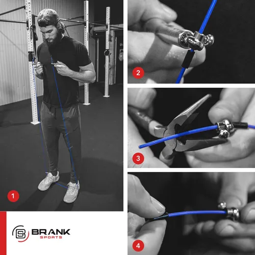 Miniatura 4 de BRANK SPORTS® Paquete de 2 cuerdas de acero de repuesto para todas las cuerdas de saltar Longitud 12 pies 2 diámetros y 7 colores para elegir