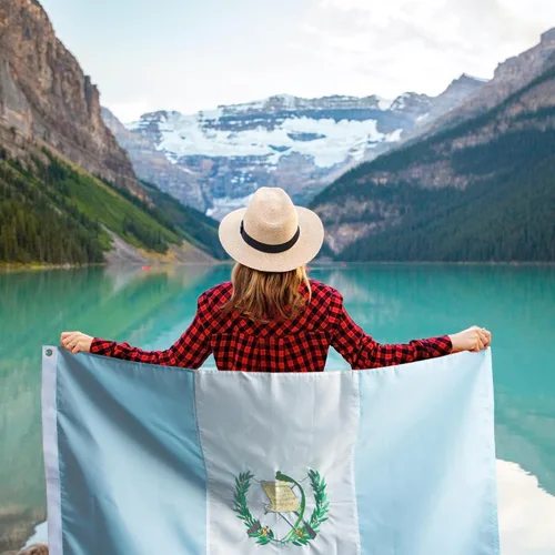 Miniatura 5 de Anley serie EverStrong - Bandera de Guatemala bordada de 3 x 5 pies, cabecera de lona bordada y resistente, 4 filas de costuras de bloqueo, bandera