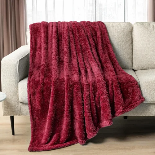 Miniatura 41 de PAVILIA - Manta de sherpa para sofá, gris esponjosa y cálida, manta de felpa suave para cama, acogedora, súper suave y ligera, manta decorativa