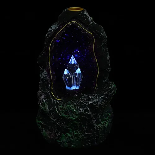 Miniatura 4 de Quemador de incienso LED de reflujo con cascada, soporte de incienso de resina, adornos de aroma para interiores, luz nocturna para oficina en casa