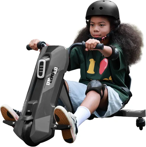 Go Kart eléctrico para niños de 6 a 12 años – Cambio de carro de deriva de 12 V, giro de 360°, agarre giratorio, velocidad continua, máximo 5 MPH, 3